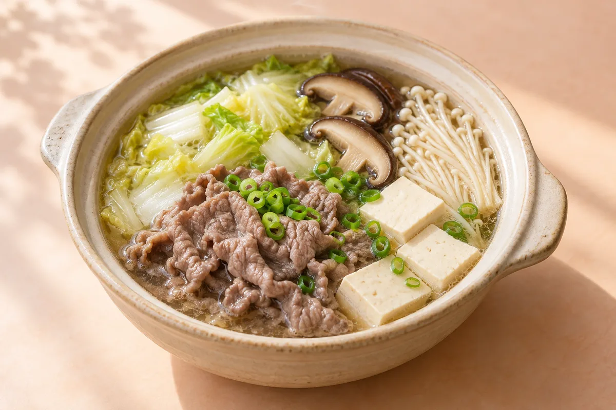 소고기 배추전골 완성 모습 참고 · AI 생성 이미지