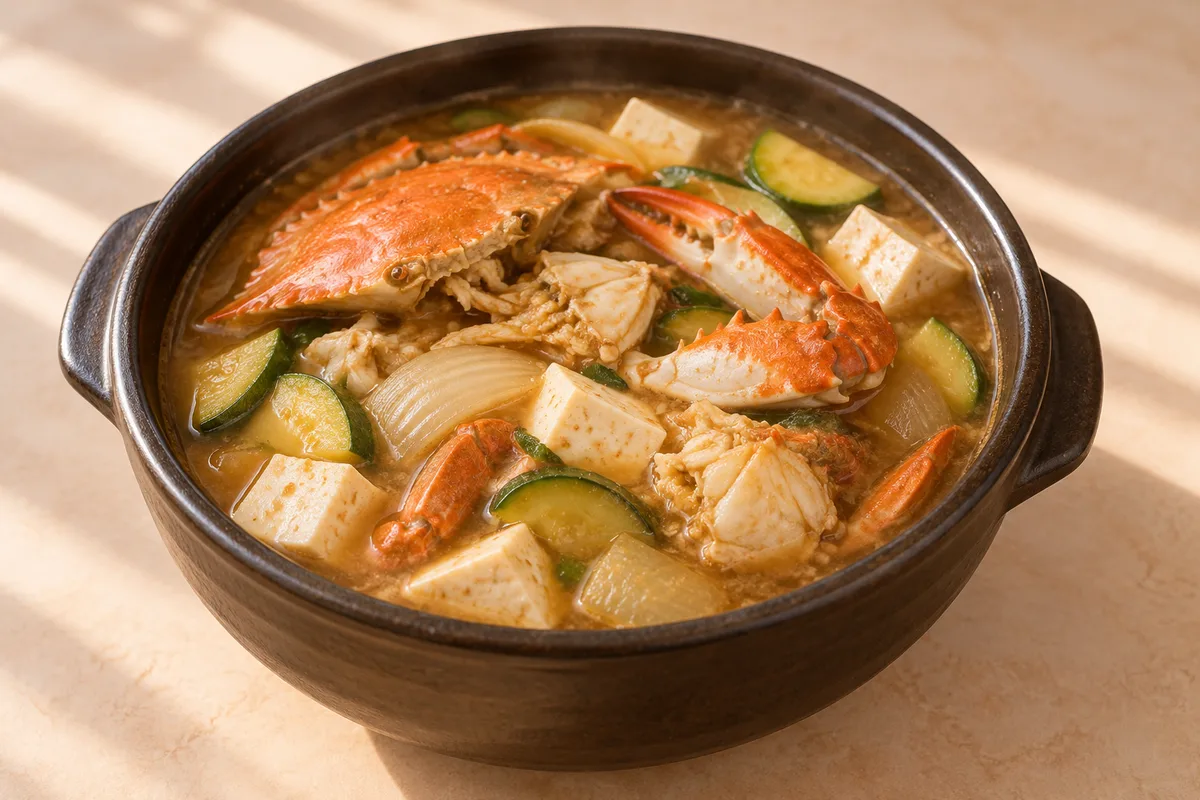 꽃게 된장찌개 완성 모습 참고 · AI 생성 이미지