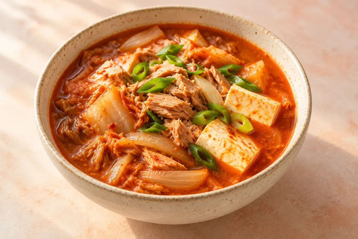 참치 김치찌개 완성 모습 참고 · AI 생성 이미지